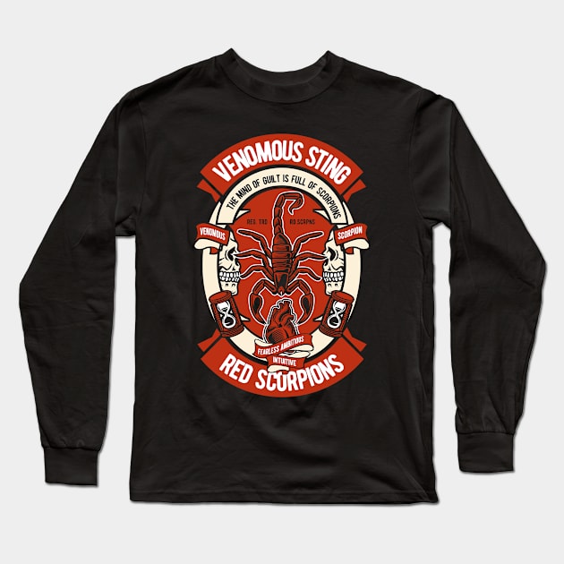 Red Scorpion Long Sleeve T-Shirt by p308nx